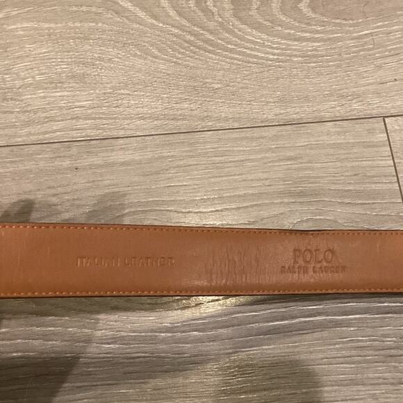 Polo Ralph Lauren Mens Alligator Leather Belt 34 In 85 CM Brown Classic Preppy - Picture 2 of 12